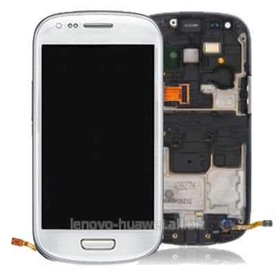 Дисплей Samsung i8190 Galaxy S3 mini в комплекте с белым тачскрином и корпусной рамкой