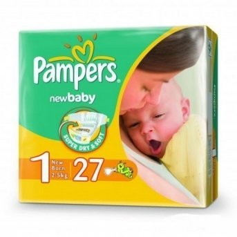 Подгузники PAMPERS New Baby Newborn (2-5 кг) Стандартная Упаковка 27 шт.