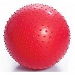 Мяч гимнастический игольчатый / фитбол массажный с шипами в коробке с насосом (красный), 65 см Ортосила