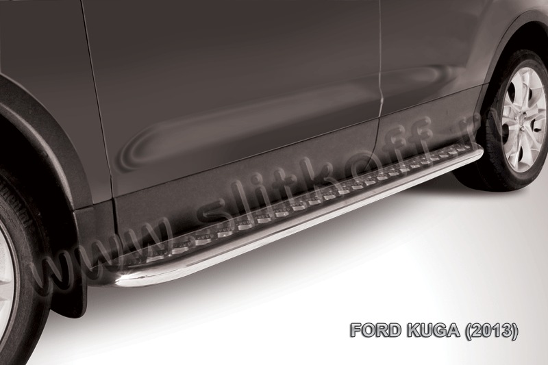 Пороги d57 с листом из нержавеющей стали Ford Kuga (2013) FKG13-007