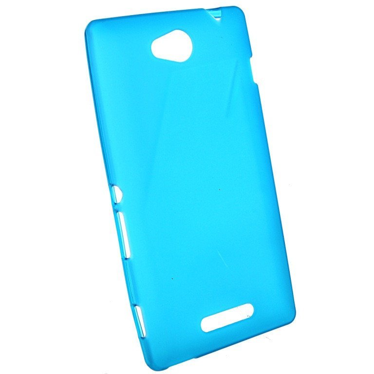 Чехол силиконовый матовый для Sony xperia С голубой