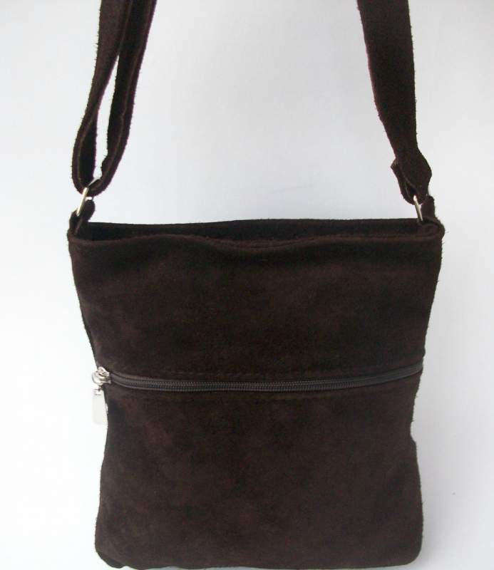 Женская коричневая замшевая сумка-планшет L 100