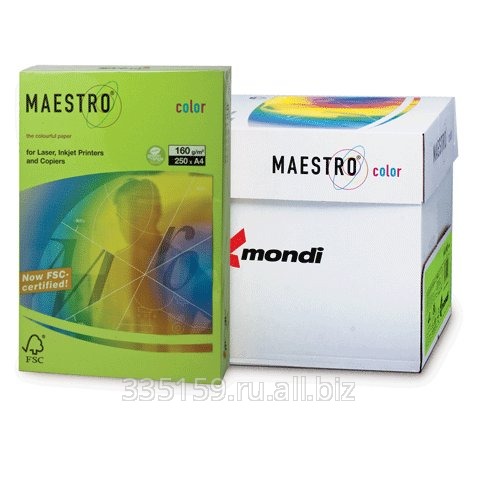 Бумага Maestro color А4, 160 г/м2, 250 л., интенсивно-зеленая MA42