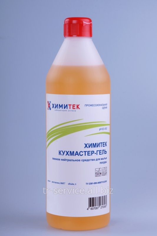 ХИМИТЕК КУХМАСТЕР-ГЕЛЬ Концентрированное жидкое пенное нейтральное средство для мытья посуды - бутылка, 1 л