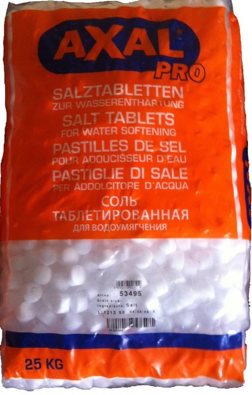 Соль таблетированная AXAL PRO (Германия) в мешках по 25 кг.