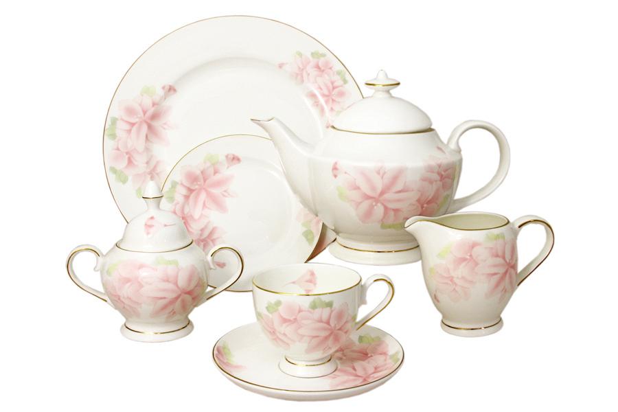 Чайный сервиз Розовые цветы 40 предметов на 12 персон (939437)