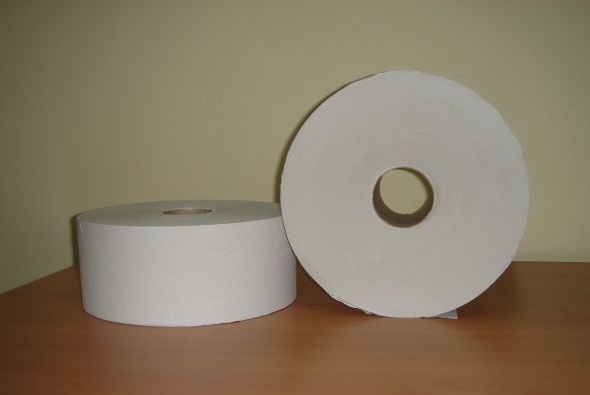 Бумага туалетная для диспенсеров Джамбо белая, 1 слой, 12 шт/уп