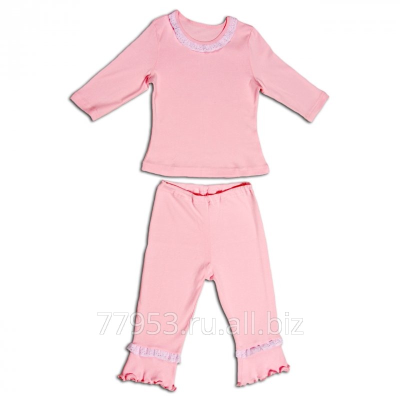 Пижама с бриджами для девочек 3690-л ластик, размер 60-116