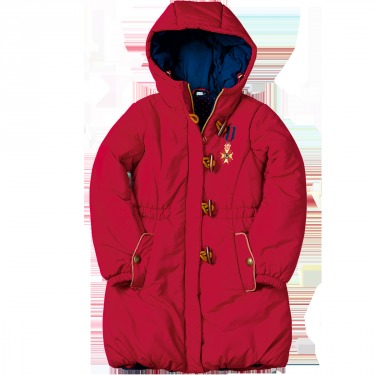 Д606 Куртка удлиненная для девочки, красный