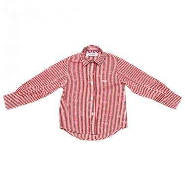 Рубашка для мальчика принтованная, с длинным рукавом, цвет красный