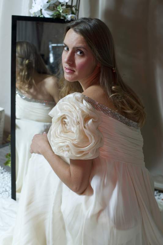 Свадебное платье деми кутюр натуральный шифон