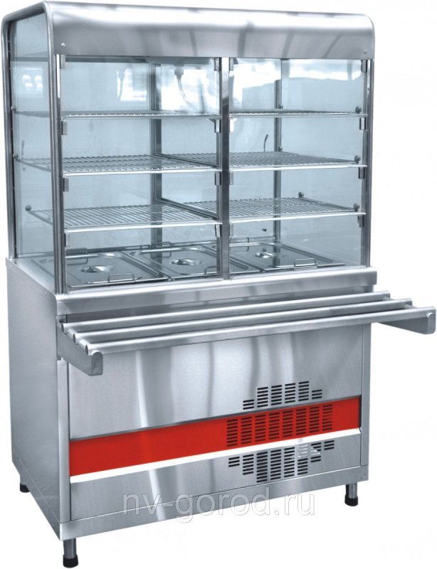 Прилавок-витрина холодильный ПВВ(Н)-70КМ-С-02-НШ вся нерж. с гастроемкостями (1120мм)