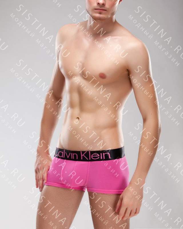 Транки Calvin Klein розовые с черной резинкой