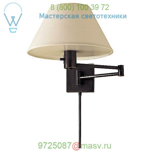 Visual Comfort Classic Swing Arm Wall Sconce with Linen Shade 92000D AN-L, бра