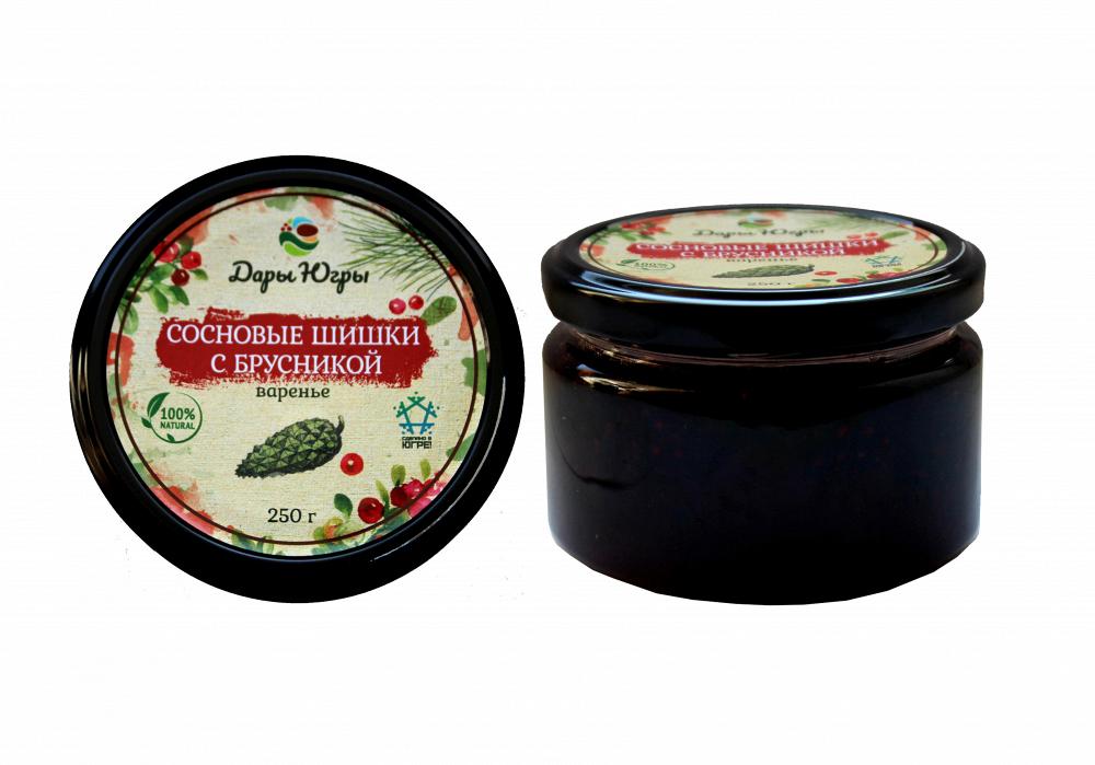 Сосновые шишки с брусникой из Сибири ХМАО-ЮГРА 1 кг
