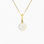 S925 Sterling Silver Simple Daily Versatile Pearl Diamond Necklace