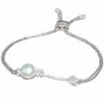S925 sterling silver women's diamond pearl knot bracelet - Раздел: Галантерея, бижутерия, ювелирные изделия