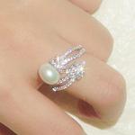 S925 Sterling Silver Ring Women's Diamond Pearl Knot Ring - Раздел: Галантерея, бижутерия, ювелирные изделия