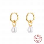 S925 sterling silver light luxury long pearl earring