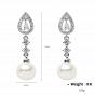 Fashion and Simple Sterling Silver Earrings with Zirconium for Women