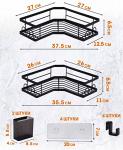 2 полки угловые черные настенные универсальные для ванной и кухни без сверления, самоклеющиеся - Раздел: Мебель, продажа мебели