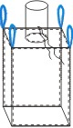 Контейнер мягкий (МКР)  Биг-бэг 95х95х150, 4 стропы, плотность 160г/м2, с загрузочным клапаном
