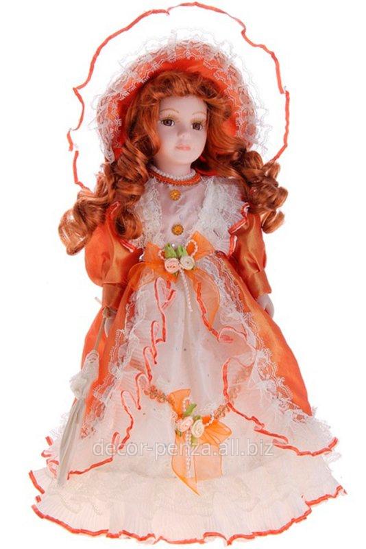 Кукла коллекционная  Леди в оранжевом  с зонтиком, 41 см 699893