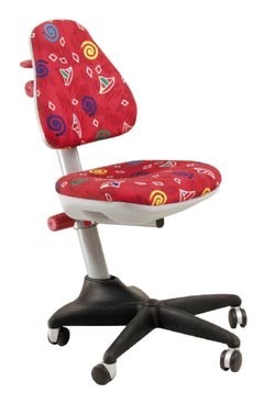 Кресло детское KD-2 красная ткань геометрические фигуры