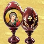Яйцо деревянное лаковое Казанская Божия Матерь