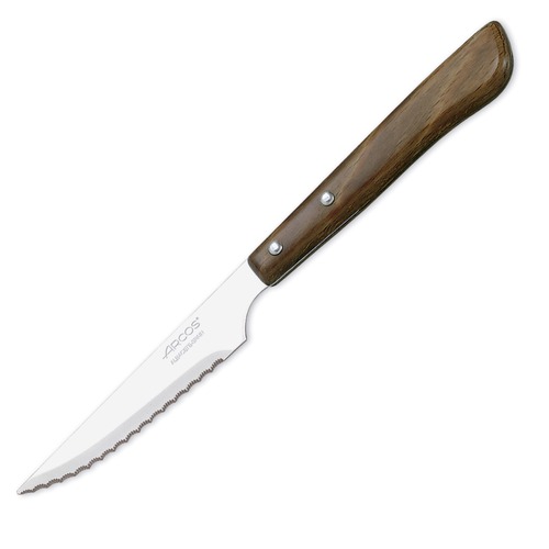 Нож для стейка с зубчатым лезвием 10.5 см с деревянной ручкой