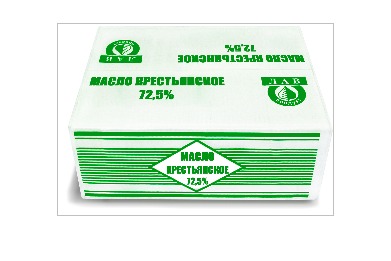 Масло Крестьянское сладкосливочное, 72,5% Монолит 10 кг