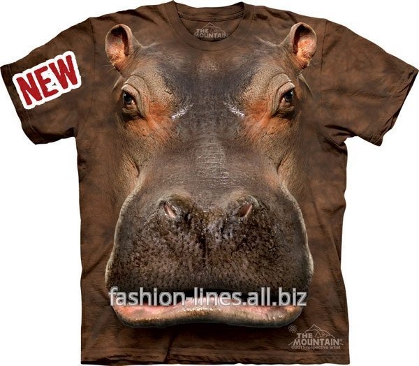Мужская футболка The Mountain Hippo Head с мордой бегемота