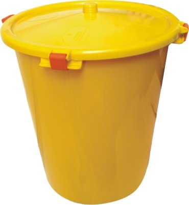 Бак для медицинских отходов жёлтый 35 л с фиксирующей крышкой