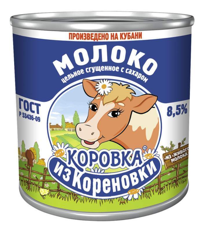 Сгущенное молоко 8,5% Коровка из Кореновки 380гр/12бан. ГОСТ 12 БАН.
