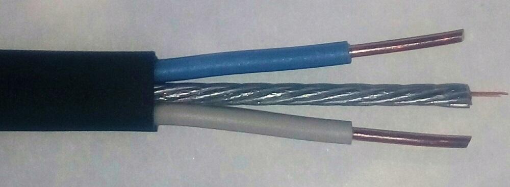 Опто-электрический подвесной кабель СЛ-ОЭК-П-НУ-(4Е2-3,5)+2х1,0