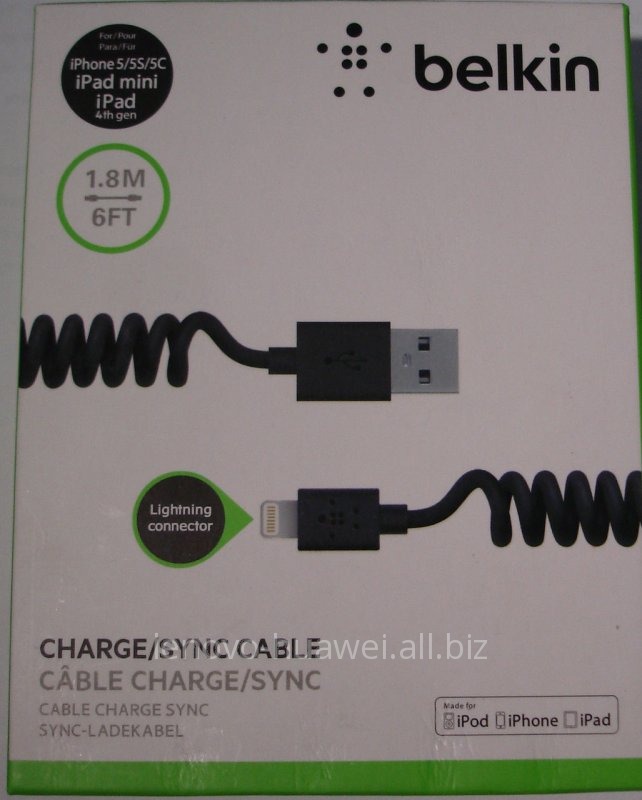 Кабель Belkin Lightning 1.8 m для iPhone 5, iPad, iPod Черный