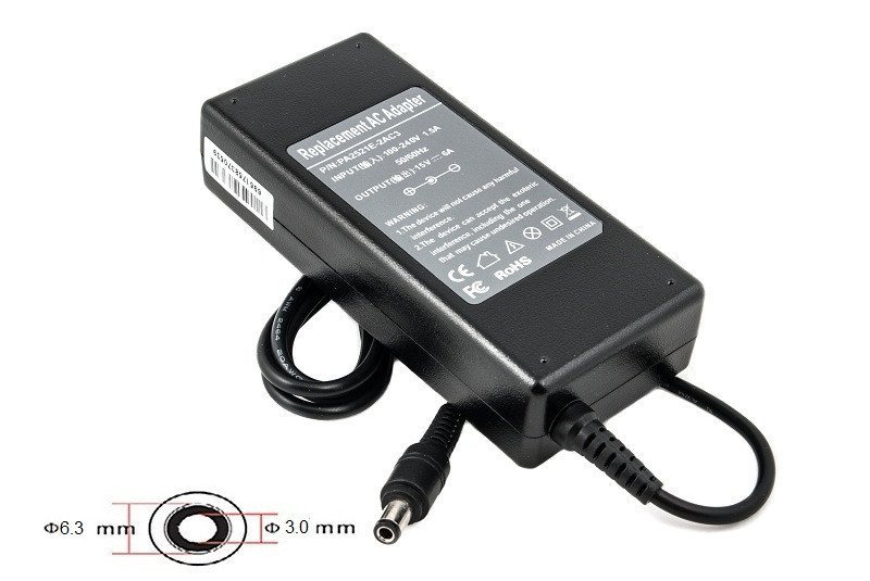 Блок питания для ноутбуков PowerPlant TOSHIBA 220V, 15V 90W 6A (6.3*3.0) TO90C6330