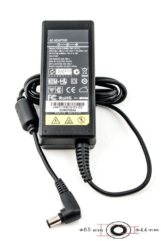 Блок питания для ноутбуков PowerPlant SONY 220V, 19V 60W 3.16A (6.5*4.4) SO60F6544