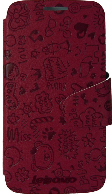 Чехол-книжка для Lenovo A390 бордовый