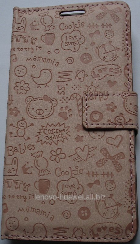 Чехол-книжка NAIT для Lenovo A680 персиковый