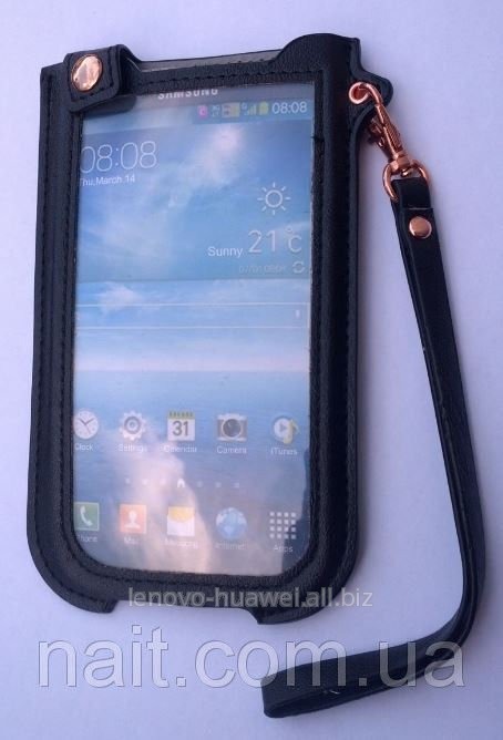 Чехол кожаный для Samsung S4 черный 9500