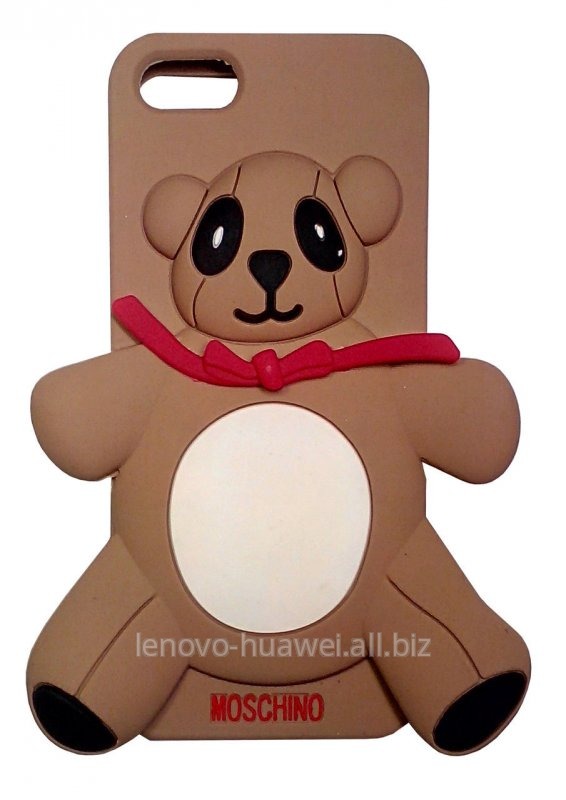 Чехол силиконовый Moschino Bear Вrown c бантом для iPhone 5/5S