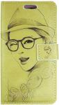 Чехол-книжка для Samsung i9500 "Girl with glasses"