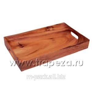 Поднос прямоугольный L 40,6см w 30,5см h 5,1см, дерево акация