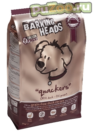 Barking heads quackers grain free - сухой корм утята беззерновой баркинг хедс с уткой и бататом для взрослых собак всех пород