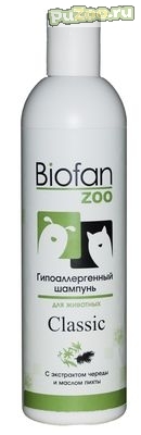 Biofan zoo classic - шампунь с экстрактом череды и маслом пихты гипоаллергенный биофан зоо для собак и кошек