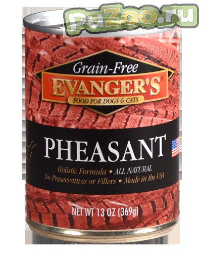 Evanger’s GF pheasant - консервы беззерновые с кусочками фазана для собак и кошек всех пород эванджерс грэйн-фри