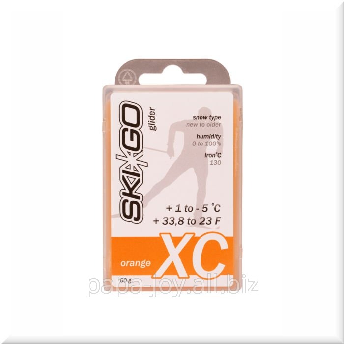 Мазь для лыж SkiGo парафин углеводор. CH XC Glider Orange +1/-5 (для мелкозерн. снега) 60 г.