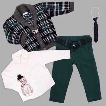 Комплект Baby Rose, для мальчика, брюки, жакет,рубашка, галстук,100%акрил,70%ХЛ,30%ПЭ,97%ХЛ,3%лайкра