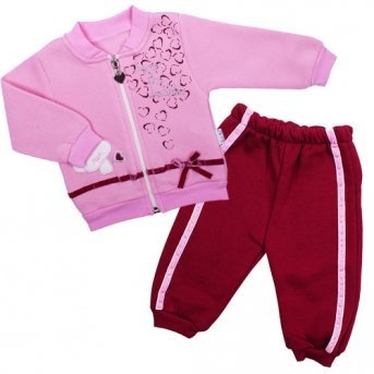 Комплект одежды Estella для девочки, брюки, кофточка, хлопок 100%, футер с начесом 3-х ниточный